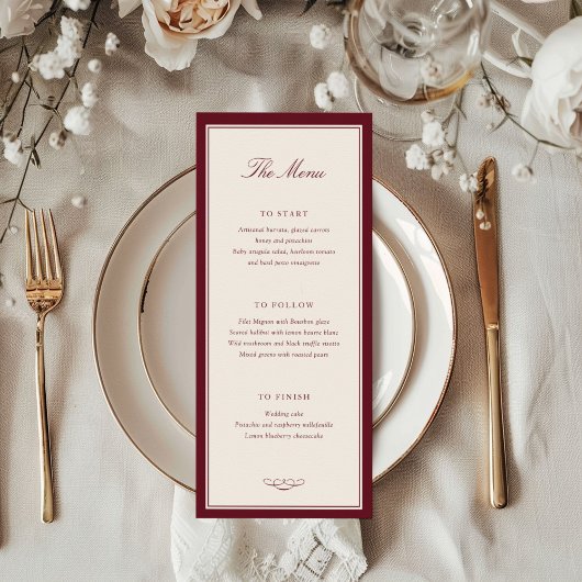 Menu Mariage Élégance Intemporelle