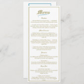 Menu Mariage Élégance vintage (Devant / Derrière)