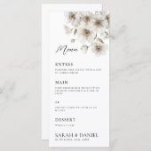 Menu Mariage élégant à fleurs rustiques blanches (Devant / Derrière)