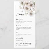 Menu Mariage élégant à fleurs rustiques blanches (Devant)
