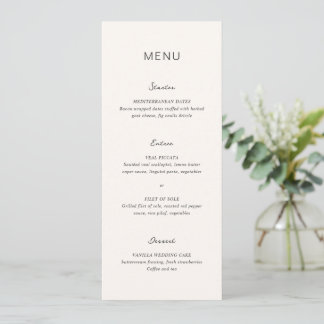 Menu Mariage élégant à la crème simple