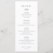 Menu Mariage Élégant à la Sauge Verte (Devant)