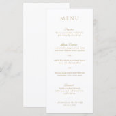 Menu Mariage élégant à l'ancienne (Devant / Derrière)