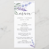 Menu Mariage élégant à l'aquarelle lavande (Devant)