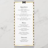 Menu Mariage élégant à rayures noires et blanches avec (Devant)