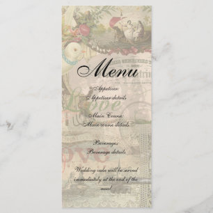 Menu Mariage élégant Antique Mariage Vintage