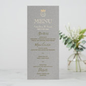 Menu Mariage Élégant Argent (Debout devant)