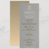 Menu Mariage Élégant Argent (Devant / Derrière)