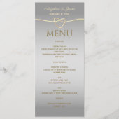 Menu Mariage Élégant Argent (Devant)