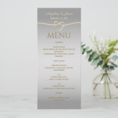 Menu Mariage Élégant Argent (Debout devant)
