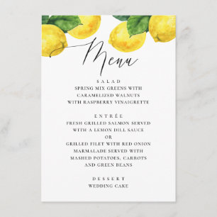 Menu Mariage Élégant au Citron. Jardin Méditerranéen de