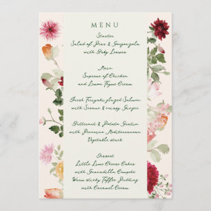 Menu Mariage Élégant au Jardin de Sauge à l'Aquarelle F