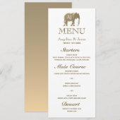 Menu Mariage élégant au monogramme doré (Devant / Derrière)