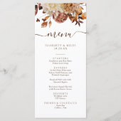 Menu Mariage Élégant aux Feuilles d'Automne (Devant)
