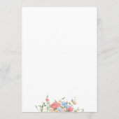 Menu Mariage Élégant aux Fleurs Sauvages Colorées (Dos)