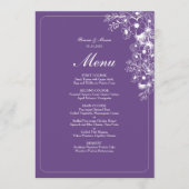 Menu Mariage Élégant aux Fleurs Violettes (Devant)
