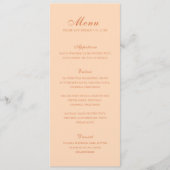 Menu Mariage Élégant aux Pêches Classiques (Devant)