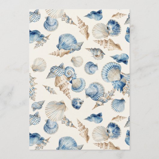 Menu Mariage Élégant avec Bordure de Coquillages (Dos)