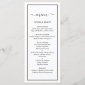 Menu Mariage Élégant avec un Classique Script en Noir e (Devant)