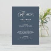 Menu Mariage élégant bleu marine | Luxe Classique (Debout devant)