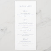 Menu Mariage Élégant Bleu Poussiéreux Propre (Devant)