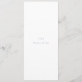 Menu Mariage Élégant Bleu Poussiéreux Propre (Dos)