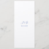 Menu Mariage Élégant Bleu Royal Traditionnel (Dos)