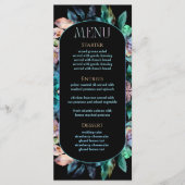 Menu Mariage élégant bleu violet sombre (Devant)