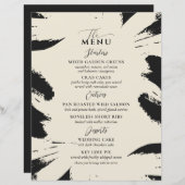 Menu Mariage élégant Bone Black Two Entree (Devant / Derrière)