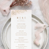 Menu Mariage élégant, botanique et doré