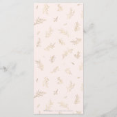 Menu Mariage élégant, botanique et doré (Dos)