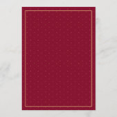 Menu Mariage élégant Burgundy Gold Script (Dos)