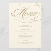 Menu Mariage élégant calligraphié ivoire et or (Devant)