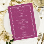Menu Mariage élégant Cassis rose<br><div class="desc">Menu Mariage élégant Cassis rose</div>