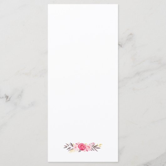 Menu mariage Elegant Chic Gold Frame Floral (Dos)
