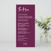 Menu Mariage élégant classique Bourgogne (Debout devant)