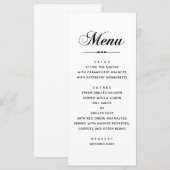 Menu Mariage élégant classique en noir et blanc avec ty (Devant / Derrière)