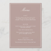 Menu Mariage Élégant Classique Formel Mauve Script (Devant)