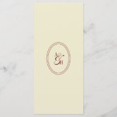 Menu Mariage Élégant Classique Monogramme Script Ivoire (Dos)
