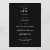 Menu Mariage Élégant Classique Noir et Blanc (Devant)