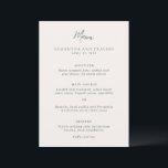 Menu Mariage élégant dans la forêt traditionnelle<br><div class="desc">Menu mariage de style traditionnel avec un design simple mais élégant avec vos prénoms dans une grande police serif.</div>
