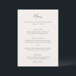 Menu Mariage élégant dans la forêt traditionnelle<br><div class="desc">Menu mariage de style traditionnel avec un design simple mais élégant avec vos prénoms dans une grande police serif.</div>