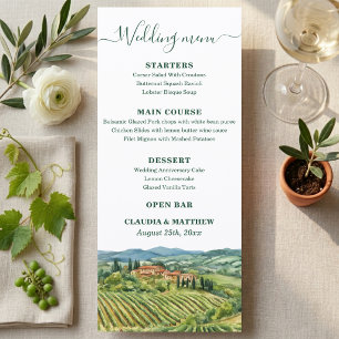 Menu Mariage élégant dans un vignoble italien