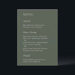 Menu Mariage élégant de Merrin Moss<br><div class="desc">Menu de mariage moderne au design simple mais élégant.</div>