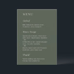 Menu Mariage élégant de Merrin Moss<br><div class="desc">Menu de mariage moderne au design simple mais élégant.</div>