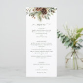 Menu Mariage Élégant de Vertures de Pin en Hiver (Debout devant)