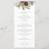 Menu Mariage Élégant de Vertures de Pin en Hiver (Devant)