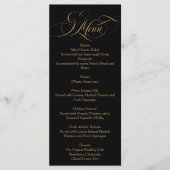 Menu Mariage élégant écriture noire (Devant)