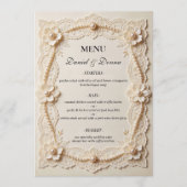Menu Mariage élégant en dentelle de perles de luxe (Devant)