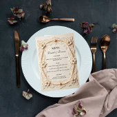 Menu Mariage élégant en dentelle de perles de luxe
